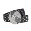 Diamond Round Buckle Rhinestone Belt Women'S Hip Hop Punk Style Belt Men'S And Women'S Personalized Belt