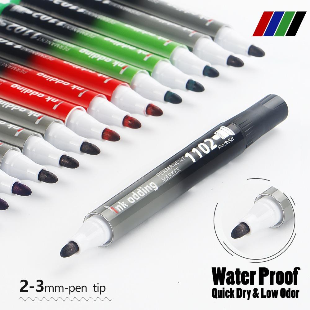 1/10/100pcs 2mm Red Blue Ink Black Permanent Marker Pens, Fine Tip, Waterproof, Quick Drying Drawing Pens Wood Stone Metal Glass