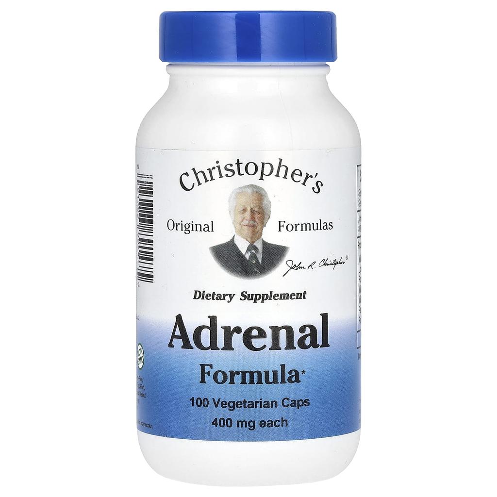 Christopher's Original Formulas Adrenal Formula, 800Mg, 100 Veggie Caps (400Mg Per Capsule)