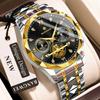 New 24 Hour Moon Phase Watch Men Casual Sports Quartz Chronograph Wrist Watches for Men Waterproof Luminous Men's Watch