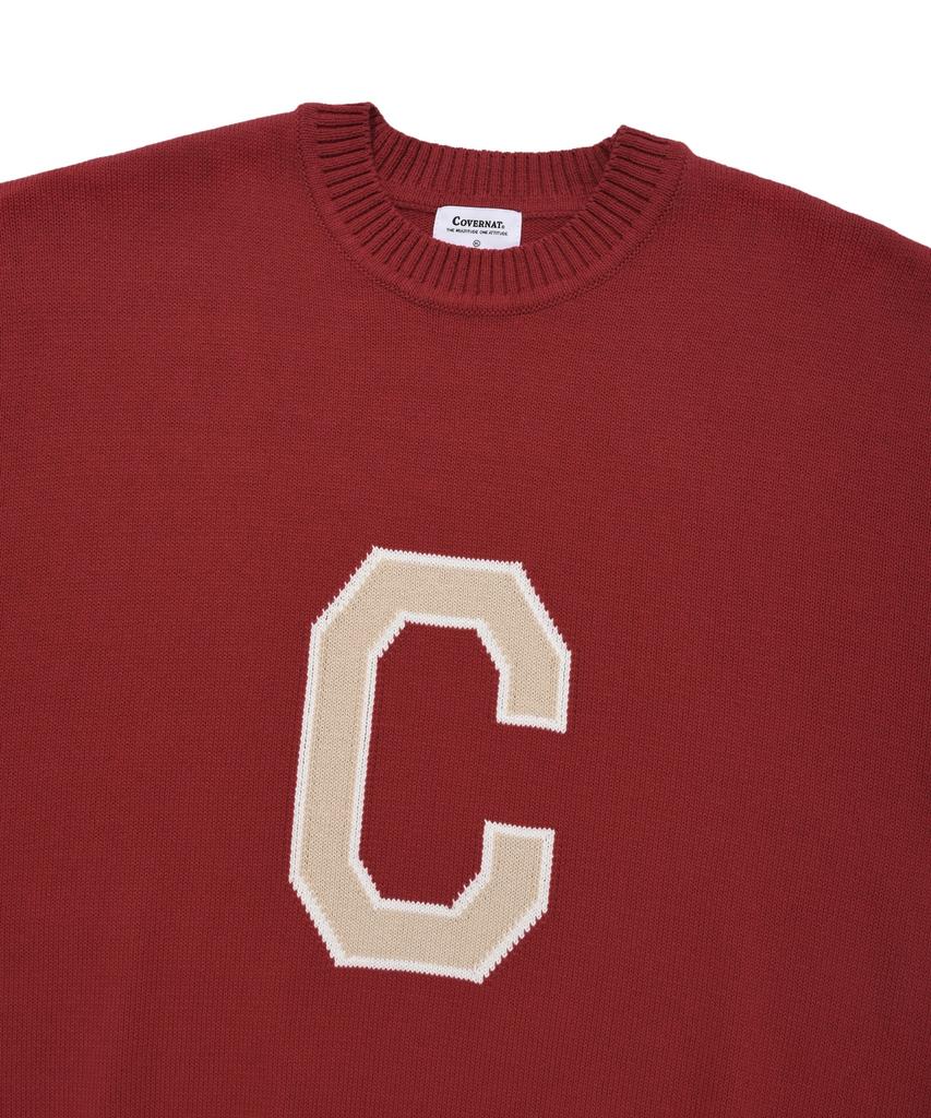 COVERNAT C Logo Crewneck Knit Red
