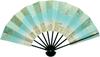 Four Seasons Dance Tenchikumo Black Lacquered Fan for Dancing Fan, Sunako, 9.5 Inches, Bone, Box, (Blue)