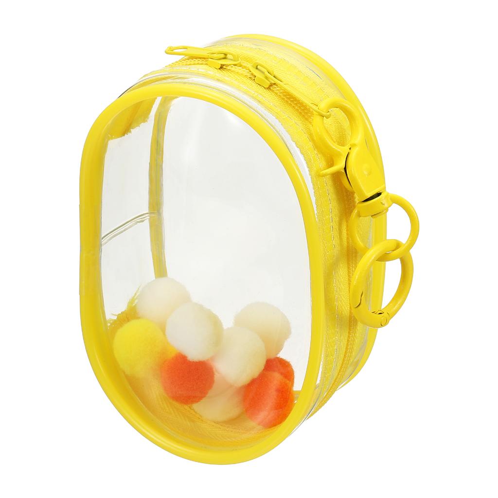 Uxcell 4 Inch Plush Doll Out Bag PVC Transparent Mini Doll  Display Pouch Clear Storage Case for Blind Box Doll Display Round