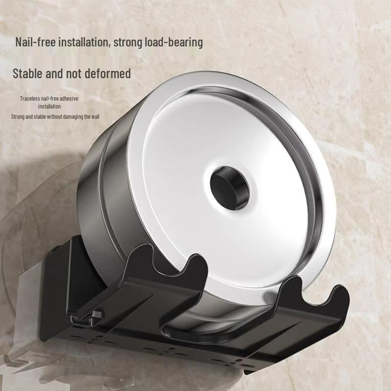 No-Drill Wall Hair Dryer Holder & Storage Rack