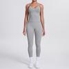 Seamless solid color beauty back vest, trousers, yoga suit set, tight running, fitness, yoga two-piece set