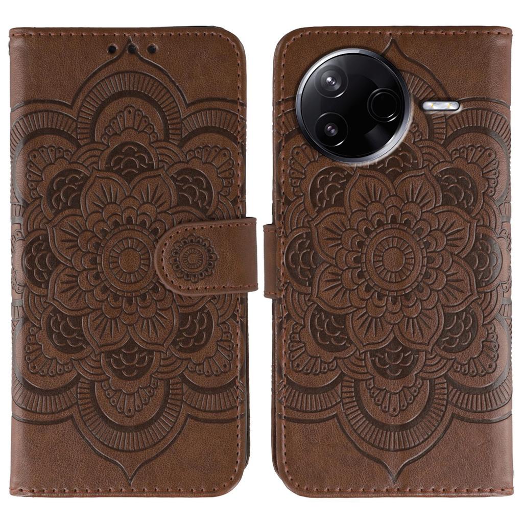 For Xiaomi Poco F7 Pro 5G/Redmi K80 5G Case PU Leather Mandala Imprinted Design Wallet Phone Cover