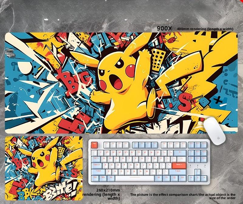 Cyberpunk Pikachu Pokemon Gaming Mouse Pad Custom Size NonSlip Desk Mat UltraClear Print Keyboard Pad for Gamers