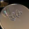 2025 New Shiny Love Heart Full of Rhinestone Crystal Earrings for Women Fashion Simple Metal Heart Shape Earrings Jewelry