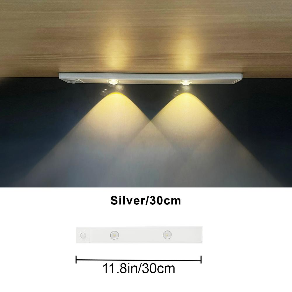Ultra Thin LED Cabinet Lights 30/40/50CM Cabinet Lighting Motion Sensor USB Rechargeable Wireless Night Lights Kitchen Lamp