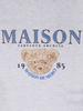 LA MAISON STUDIO Women'S Crop Classic Logo Bearfriends Heavy Terry Sweatshirt Ash Grey (Fcd3Ts706W)