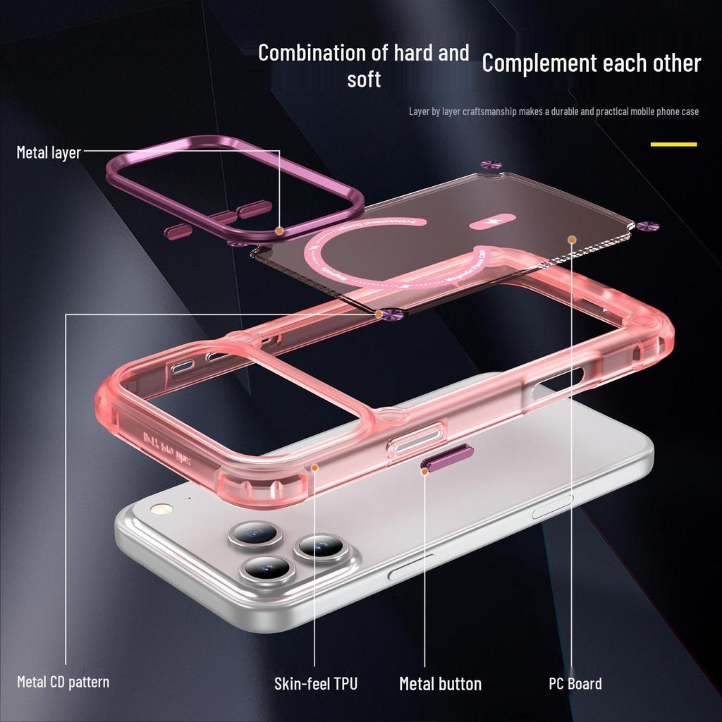 Magnetic Suction Case for Apple iPhone 17 Pro/16 Pro Max/15 Pro - Soft, Skin-Feel, Anti-Fall Protective Cover
