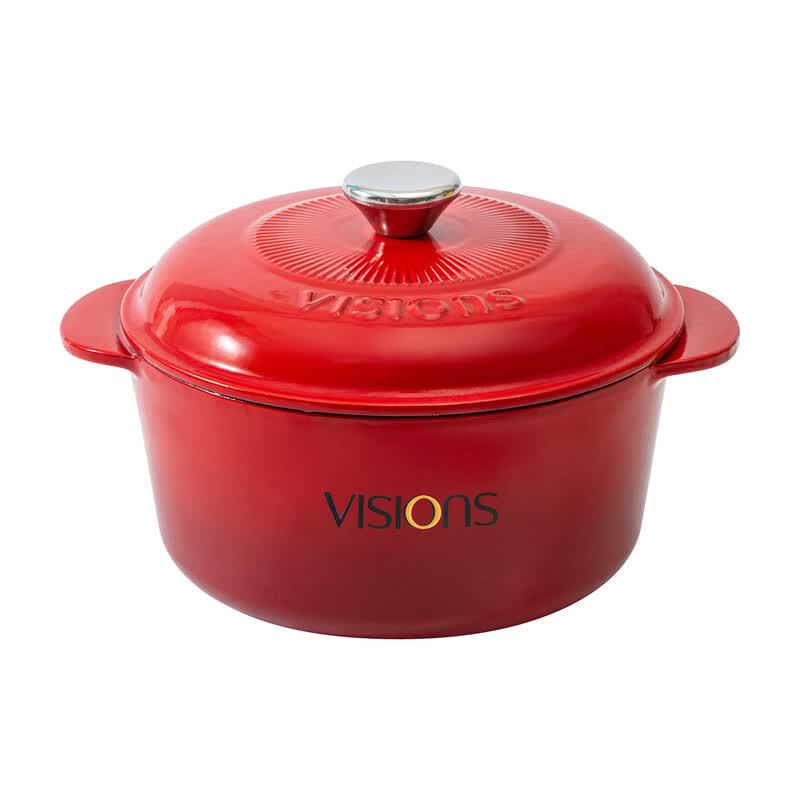 VISIONS Crystal Classic 22cm Red Enamel Cast Iron Pot