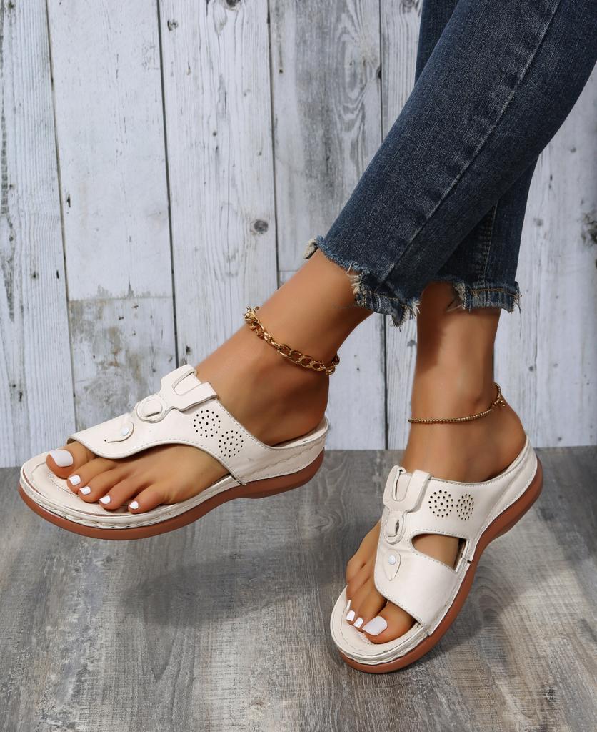 Wish2025 Plus-size Slippers Women's 2025 Summer New European and American Fashion Slip-toe Casual Mom Shoes In Stock