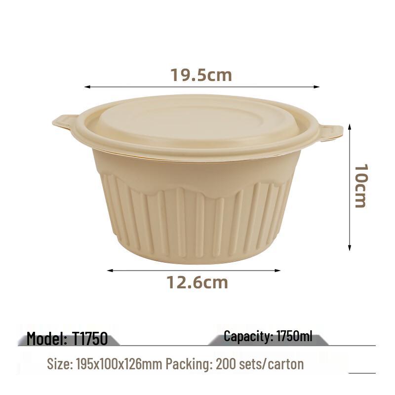Eco-Friendly Corn Starch Disposable Takeaway Bowls with Lids