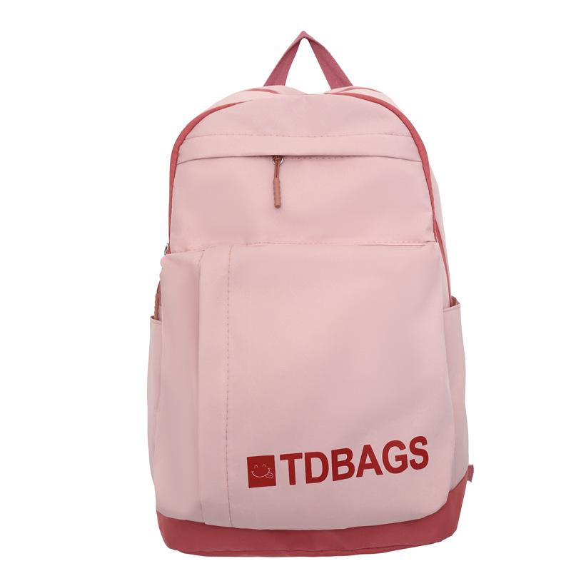 

Backpack New primary and secondary school school bag Trendy simple backpack розовый