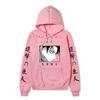Anime Attack on Titan Levi Ackerman Hoodie, Double Sleeve Japanese Text Print Pullover Sweatshirt Long Sleeve Streetwear for Men Women