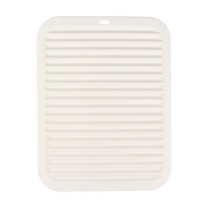 

In Stock Cross-Border Silicone Draining Mat Heat Insulation Placemat Anti-Scald Mat Rectangular Pot Mat Rack Draining Tool бежевый