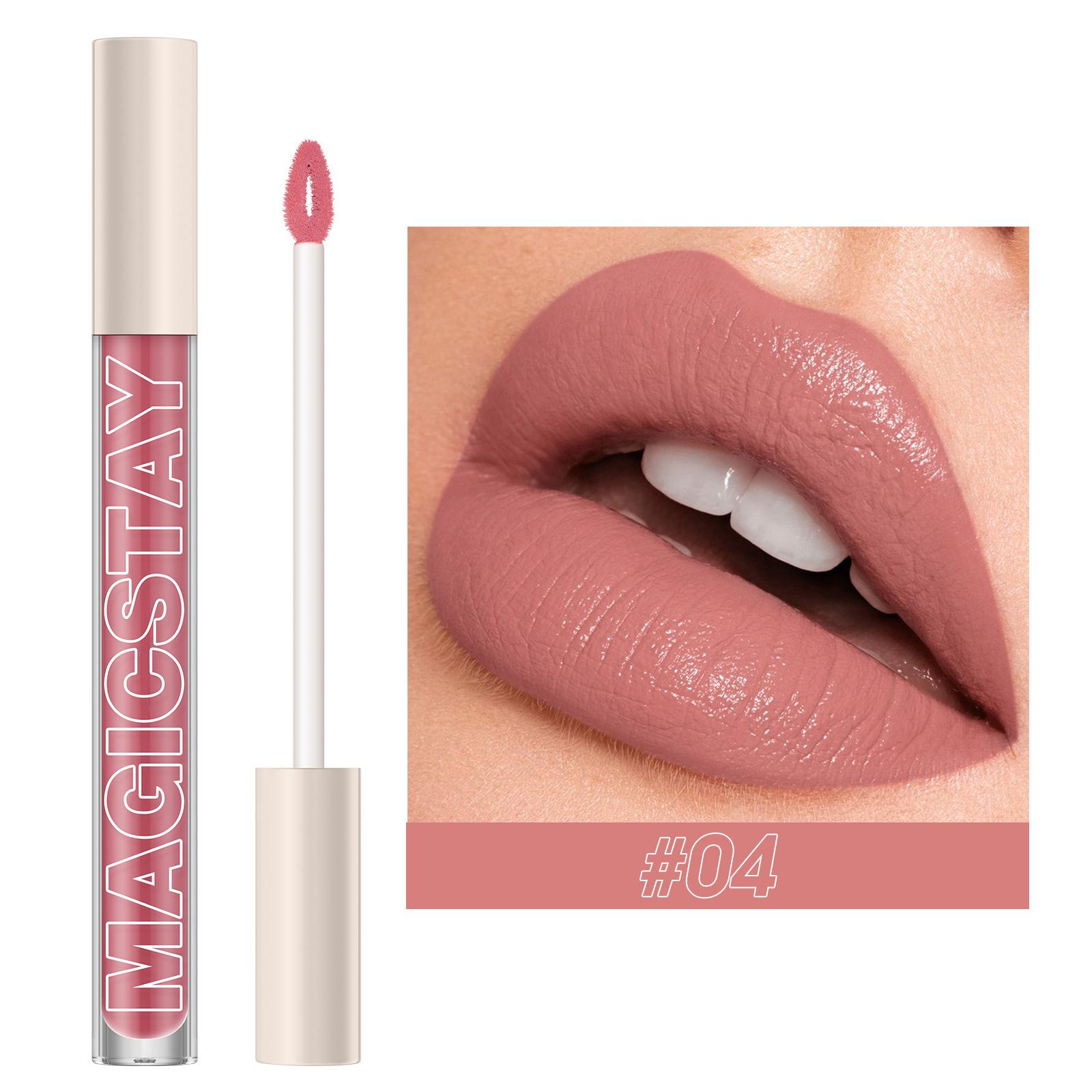 

Новый двенадцатицветный водостойкий блеск для губ, водостойкая перламутровая бархатная помада подходит для повседневного ношения и косметических инструментов. 4#