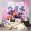 1 K-Pop Demon Hunters Print Tapestry Multi Size Living Room Wall Art Decoration Background Cloth Machine Washable Space Pendan