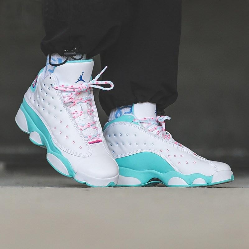 Jordan 13 Retro Weiß Soar Grün Rosa GS 439358-100