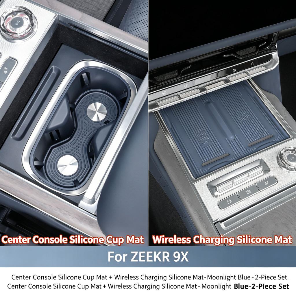 PER ZEEKR 9X Base di Ricarica Wireless, Pannello di Controllo Centrale, Tappetino per Pavimento, Tappetino Antiscivolo Interno, Accessori con Tappetino Protettivo in Silicone