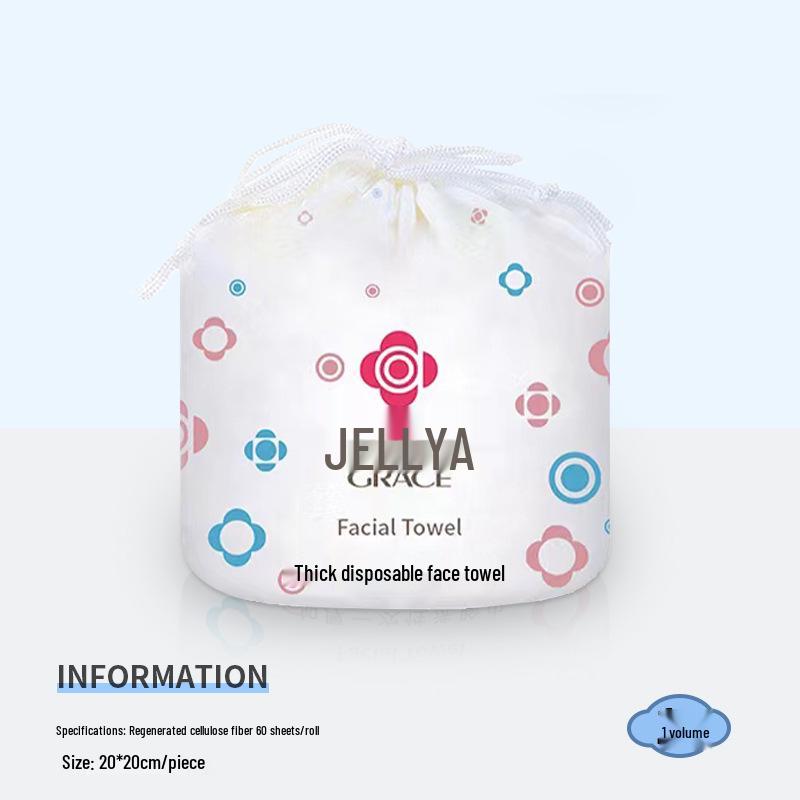 Jieliya Soft Cotton Facial Cleansing Towels Roll for Home & Salon Use 1 Pack 20x20 cm