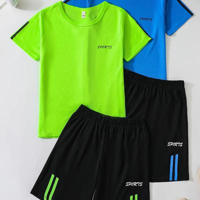 Sommer Quick-Dry T-Shirt & Shorts Set - Lässiger Rundhalsausschnitt, Leicht dehnbarer Stoff