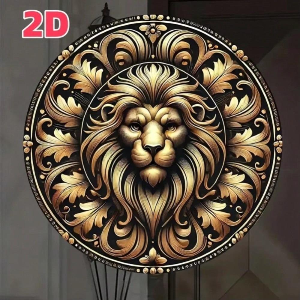 Retro Style Round Aluminum Wall Art Two Magpies On Branch Decor
