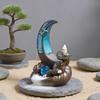 Moon Lotus Leaf Backflow Incense Burner Back Flow Incense Cone Burner Waterfall Ceramic Incense Cone Holder For Home Room
