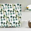Cactus Pattern Bath Curtain Waterproof Fabric Shower Curtains Fresh Flower Plant Bathtub Screen For Bathroom Home Decoration