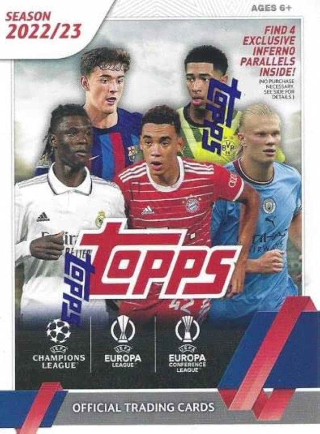 

Topps Футбольные карточки UEFA Club Competitions Бластер Бокс 42 карточки Ищите карточки Лионеля Месси Случайно вложенные автографы 2022-23 (Футбол) - - &