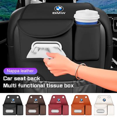 Seat Back Leather Car Organizer Tissue Box Cup Holder Storage Bag for BMW M3 M5 E36 E39 E46 E60 E61 E64 E70 E71 E80 E85 E87 E90 FCT7