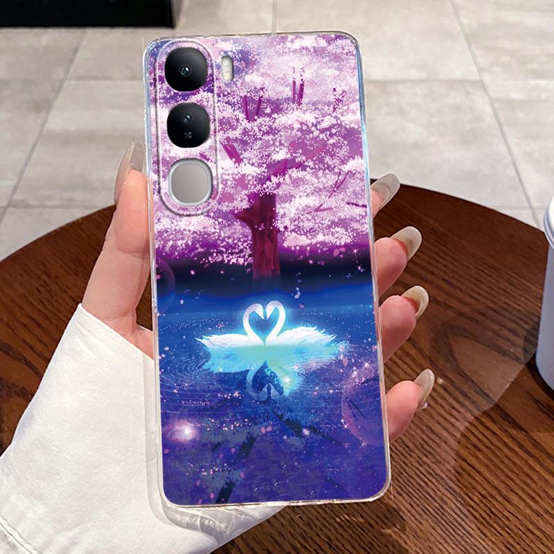 For Vivo V40 Lite (IDN) V2417 Soft TPU Back Cover For Vivo Y200 4G Cases For Vivo Y300 Clear Silicone Cute Rabbit Cat Phone Case