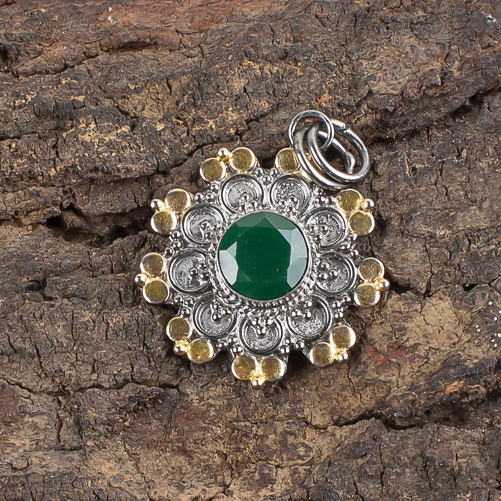 Green Onyx 925 Solid Sterling Silver Pendant, Handmade Gemstone Pendant Jewelry, Gifts For Wife Brand New Pendant