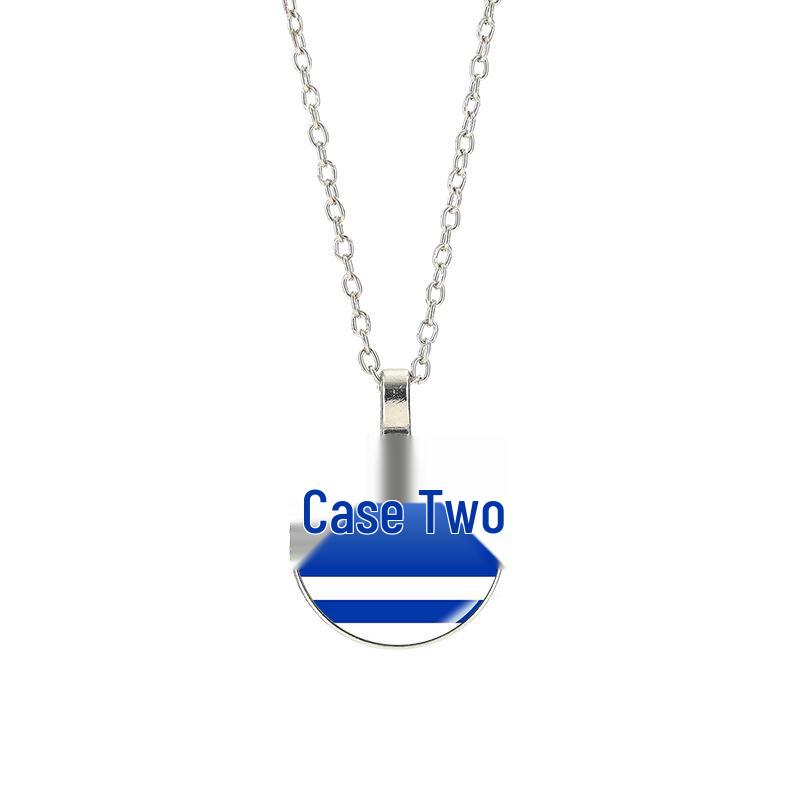 World Cup Top 32 National Flag Necklace - Football Pendant for Men & Women