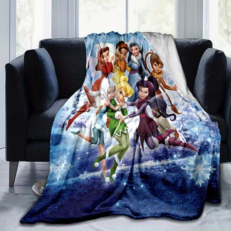 

1pc Tinker Bell Printing Blanket - Soft, All-Season Throw for Office Blanket, | Personalized Gift with Adorable Cartoon Design 80cmx120cm(31inx47in)