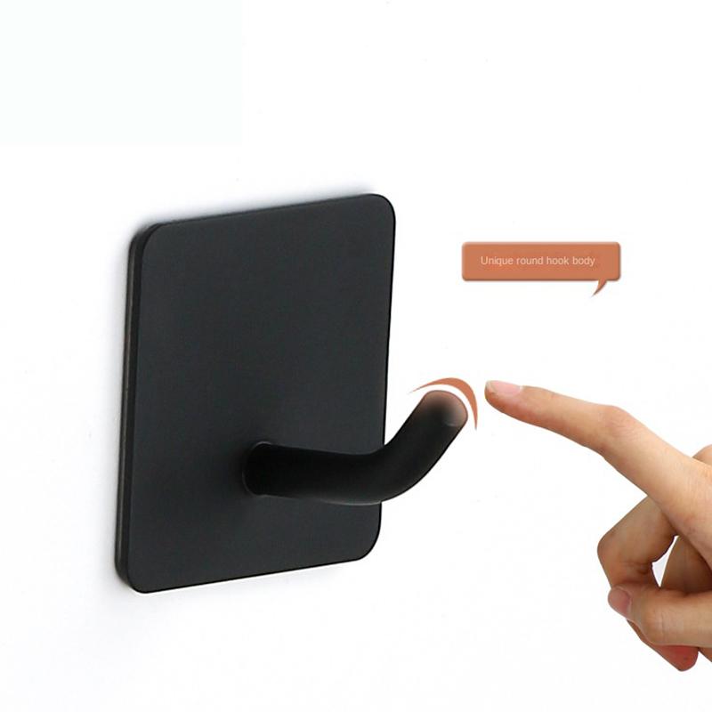 Self Adhesive Wall Hook Coat Rack Key Holder Towel Hooks Bedroom Stainless Steel Clothes Rack Kitchen Bathroom Accessories