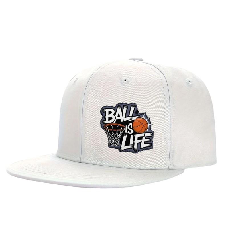 Ball Is Life Basketball Graphic Print Polyester Snapback Cap Casual Unisex Adult Hat One Size