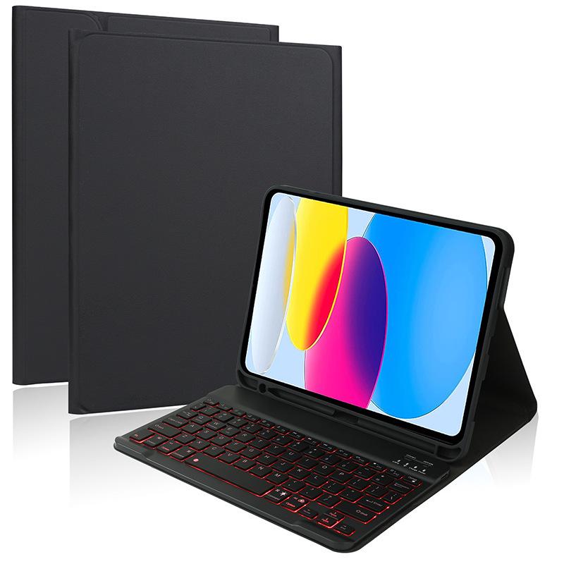 

iPad 10th Gen Leather Protective Case with A16 Seven-Color Backlit Bluetooth Keyboard & Pen Slot (10.2-inch) iPad 10th Gen 2022/11th Gen A16