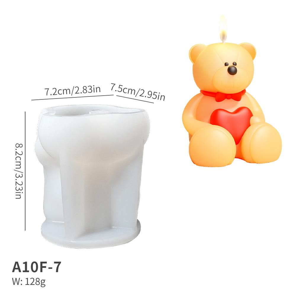 Cute Bear Scented Candle Rabbit Silicone Mold for Candles Home Decoration Silicone Mold for Resin Cartoon Bear