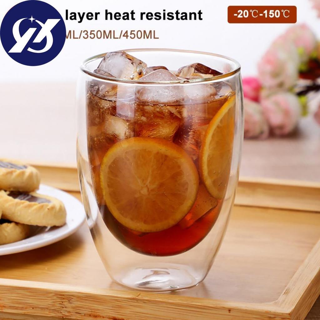 E&F Store Home Double Wall Heat Insulation Tea Coffee Milk Mug Drink Glass Cup Drinkware Popular