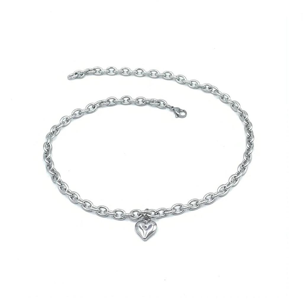 Pet Wedding Heart Collar Jeweled Necklace Heart Charm Wedding Costume Stainless Steel Heart Necklace