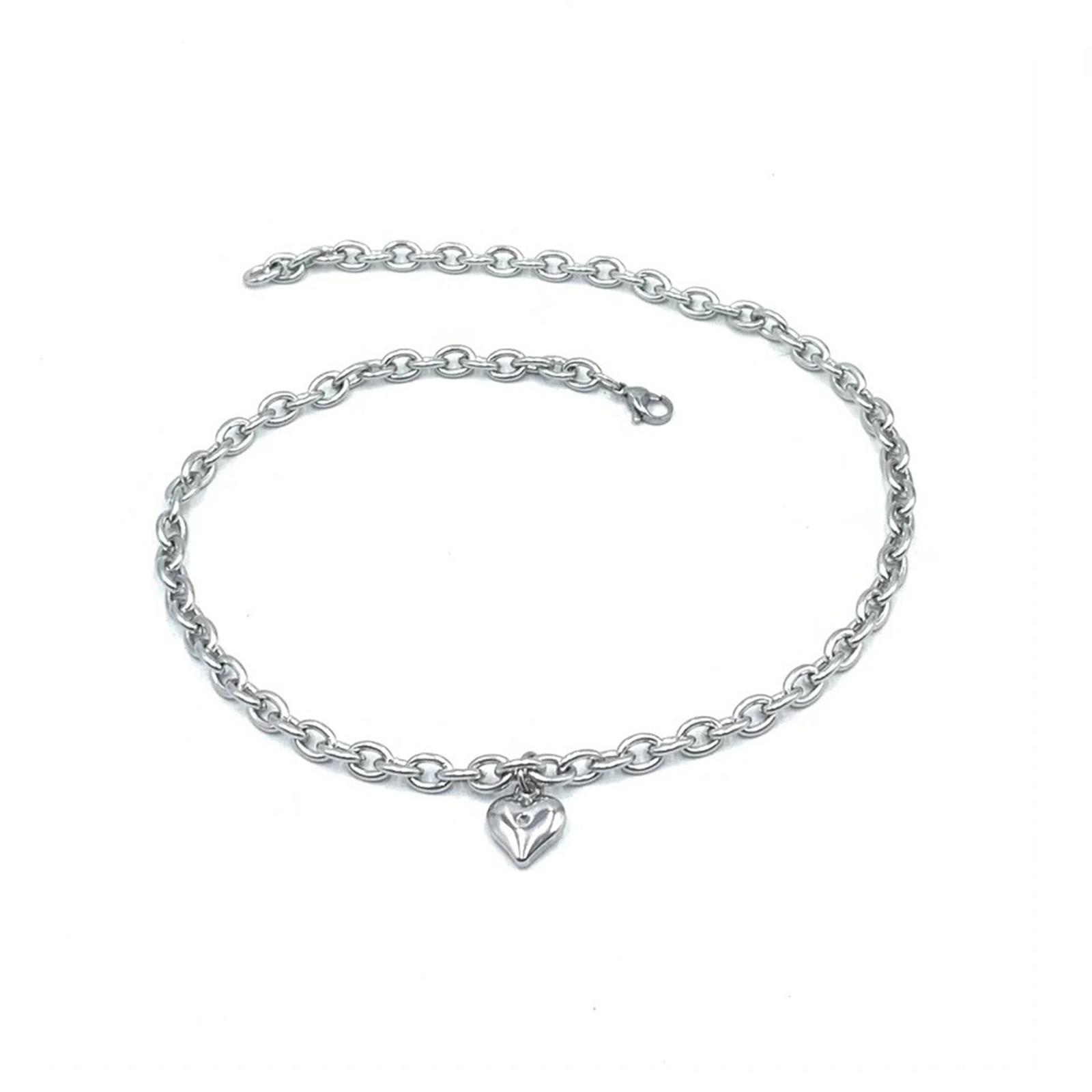 

Свадебный ошейник для питомца в форме сердца, ожерелье с драгоценностями, подвеска в форме сердца, свадебный костюм, ожерелье из нержавеющей стали в форме сердца 18 серебряный