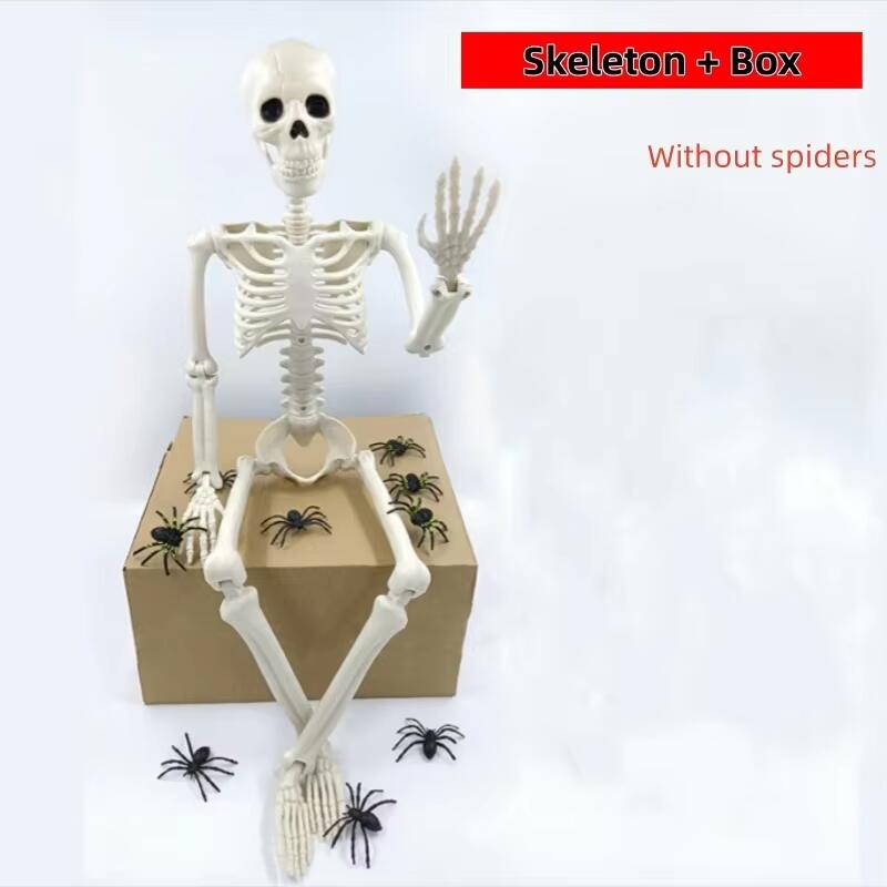 Daily Decorations Horror Skeleton Statue Movable/Posable Joints Scary Skull Ornament  Theme for Yard Garden Patio Haunted House