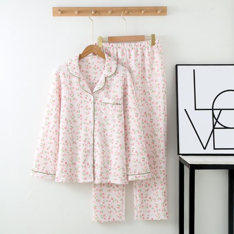 Women's Quilted Lapel Pajamas: Thick, Warm Cotton Loungewear for Autumn & Winter