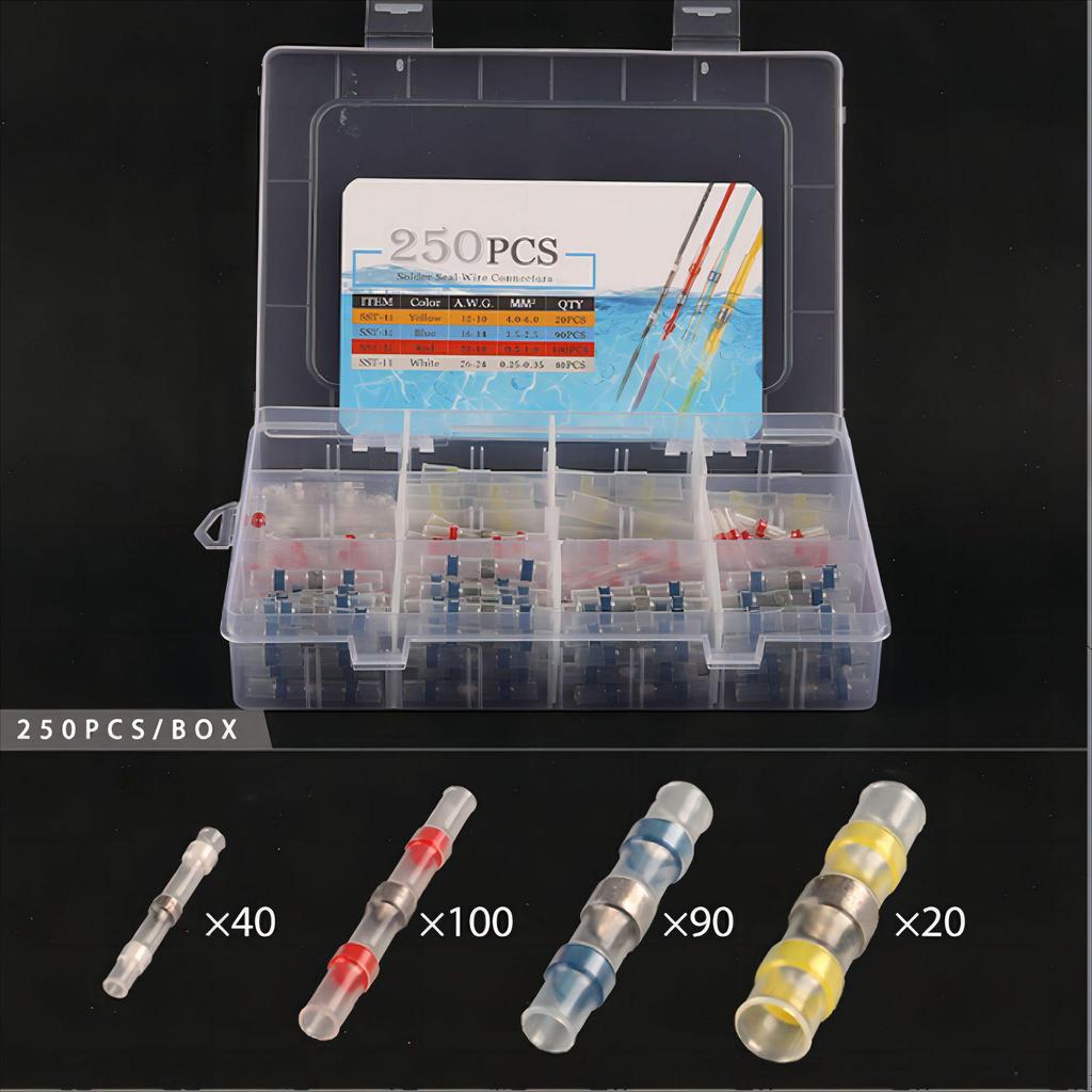 Waterproof Heat Shrink Solder Ring Set: 50-Piece Crimp-Free Insulated Wire Connectors