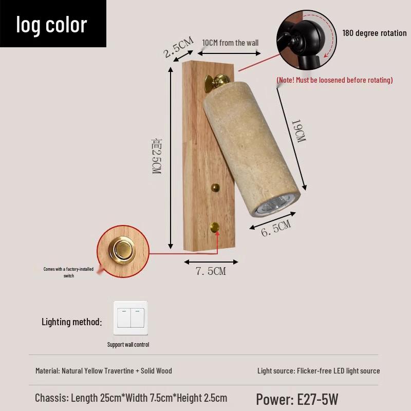 Wabi-Sabi Mid-Century Creme Wandlampe für Schlafzimmer oder Wohnzimmer