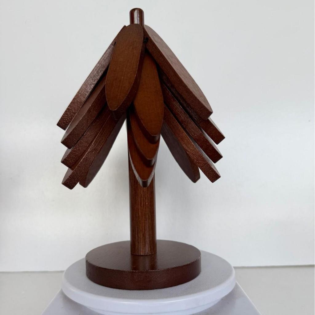 Walnut Color Bamboo Placemat Anti-Scald Insulated Pad for Dining Table - Heat-Resistant Coaster Ornament