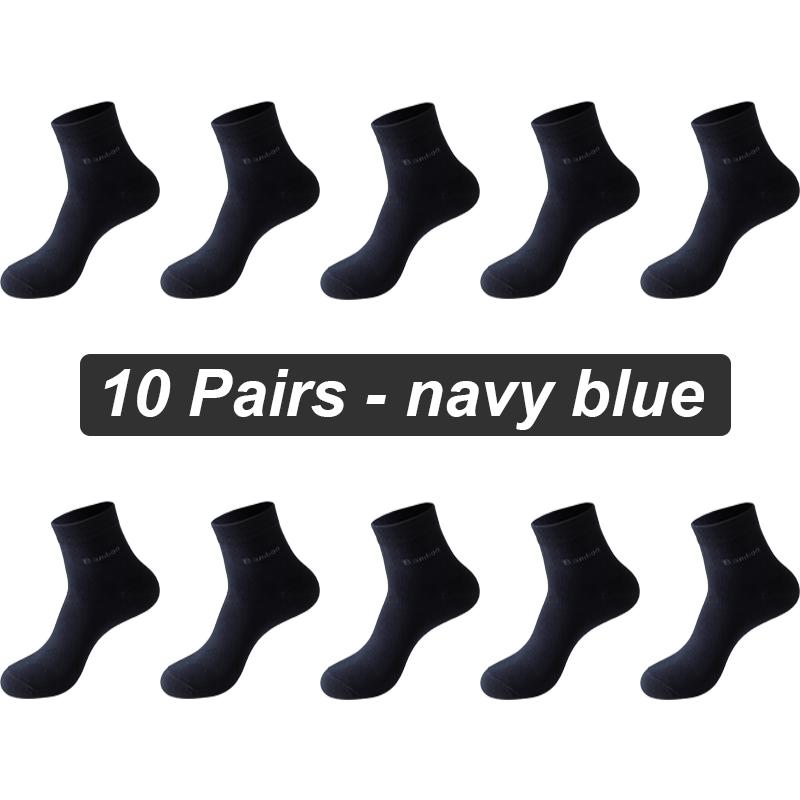 10Pairs/lot Men Bamboo Fiber Socks Casual Black White Business Anti-Bacterial Breatheable Male Sock High Quality Size 38-45