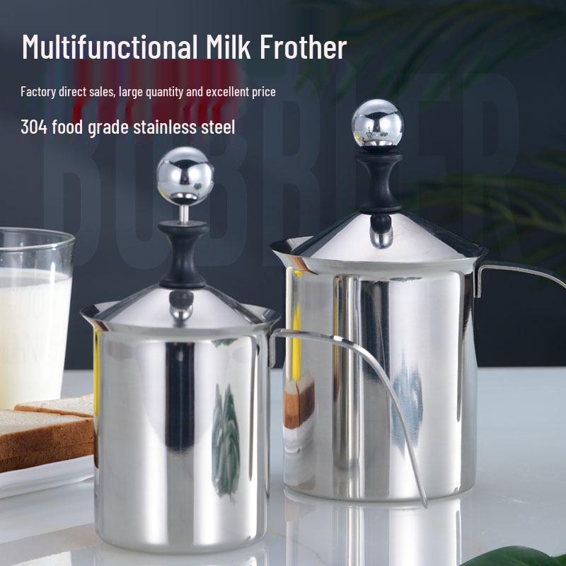 304 Stainless Steel Manual Milk Frother for Cafes and Restaurants